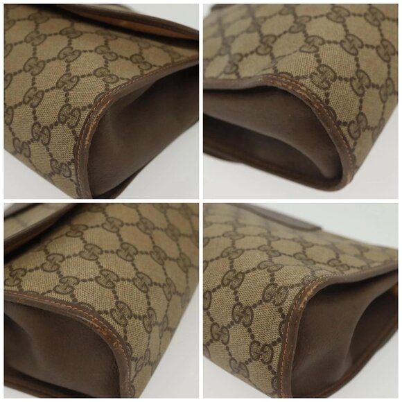 GUCCI GG Supreme Web Sherry Line Clutch Bag PVC Beige 156 01 031 Auth 139574 - Picture 14 of 16